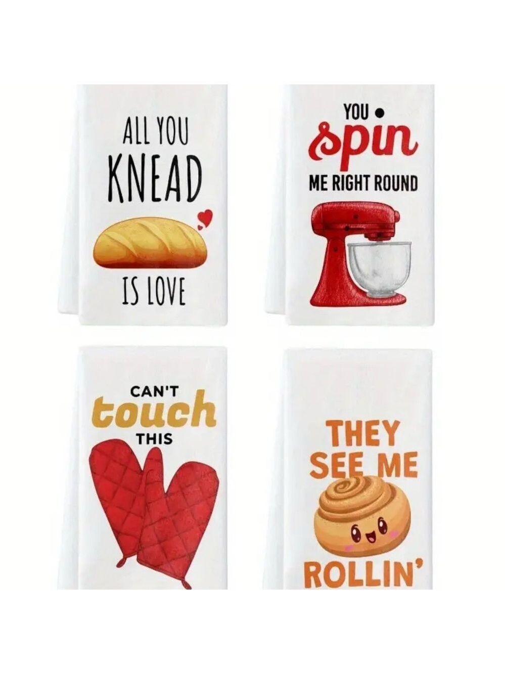 Set of 4 XL Fun Kitchen Towels